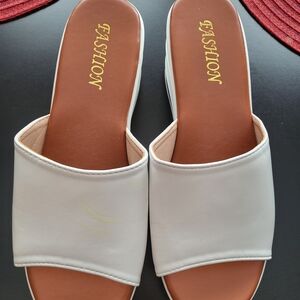 White Women's Slide Sandals
